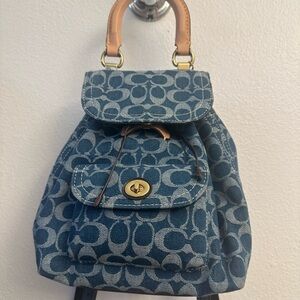 Coach Backpack Signature Denim